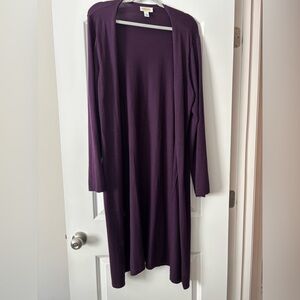 Talbots Long Sleeve Purple Knit Duster sweater EUC, no defects!